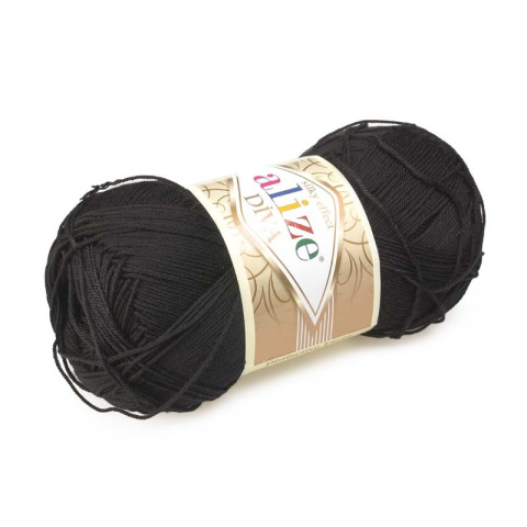 Włóczka Alize Diva - mikrofibra - 100g - czarny (60)