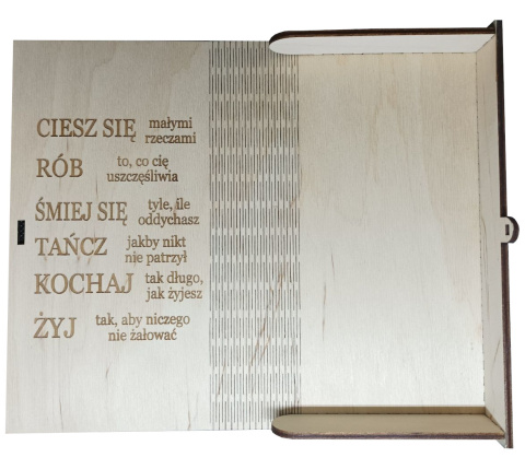 Drewniane pudełko, koperta - Urodziny 40 lat - (wzór 1)