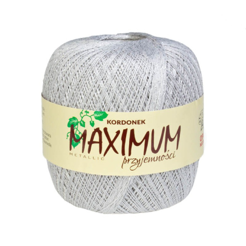 KORDONEK nici Maximum Metallic 100 g - 565 m - popielato-srebrny (1813)