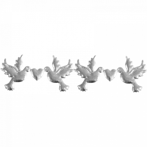 Aplikacje - gołąbki z serduszkiem - srebrny