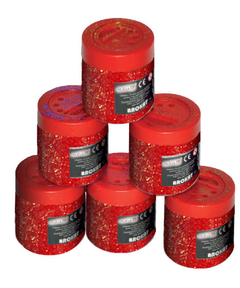 Brokat sypki - czerwony