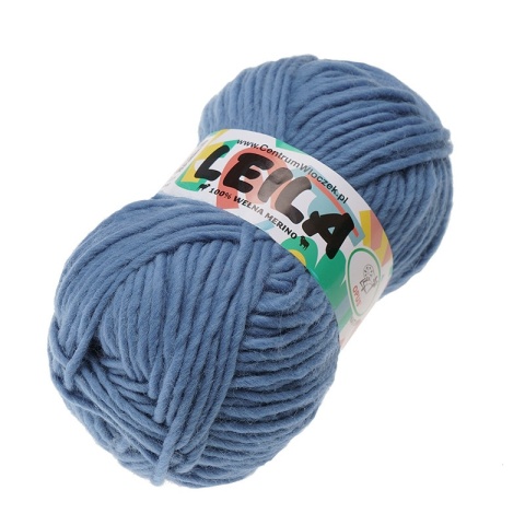 Włóczka Leila - 100% merino - niebieski (112)