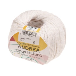 Włóczka Andrea bawełna + jedwab - biały (3013)