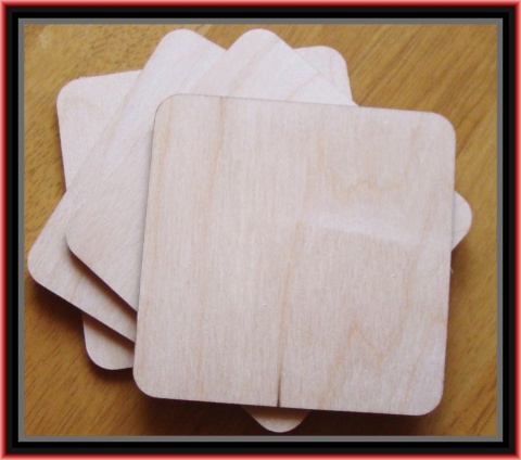 Podkładka ze sklejki - kwadratowa 10cm