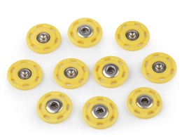 Zatrzaski plastikowe - Ø25mm - żółty